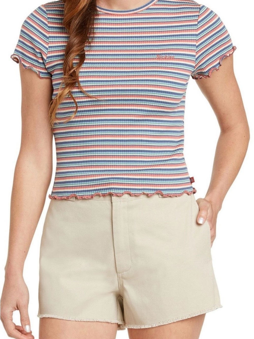 Dickies Striped Ribbed Short Sleeve Baby Tee
